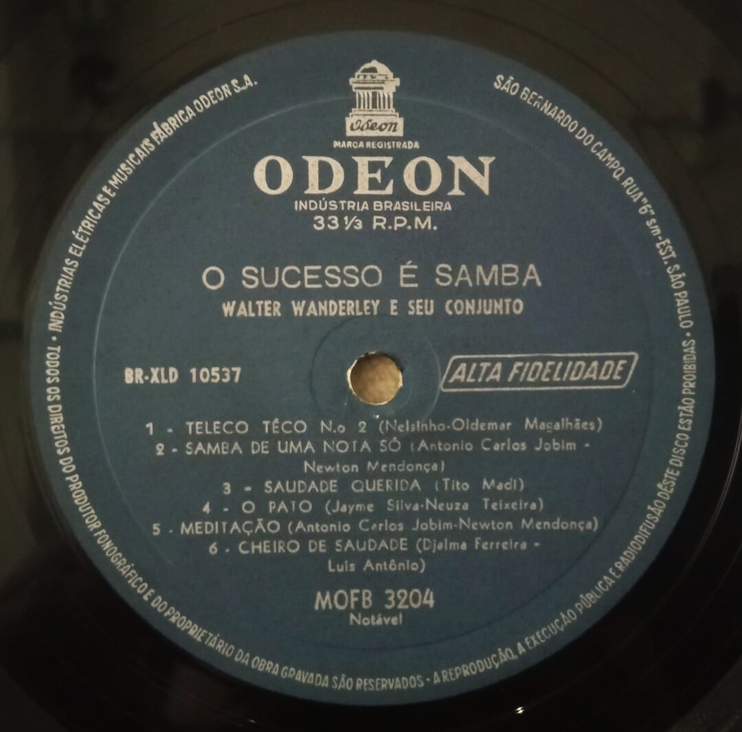 O SUCESSO E SAMBA ワルター・ワンダレイ LPレコード O SUCESSO E SAMBA ワルター・ワンダレイ LPレコード Walter