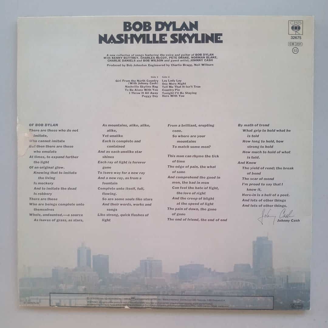 Bob Dylan - Nashville Skyline | LP Vinil | Boa Viagem Discos - Loja ...