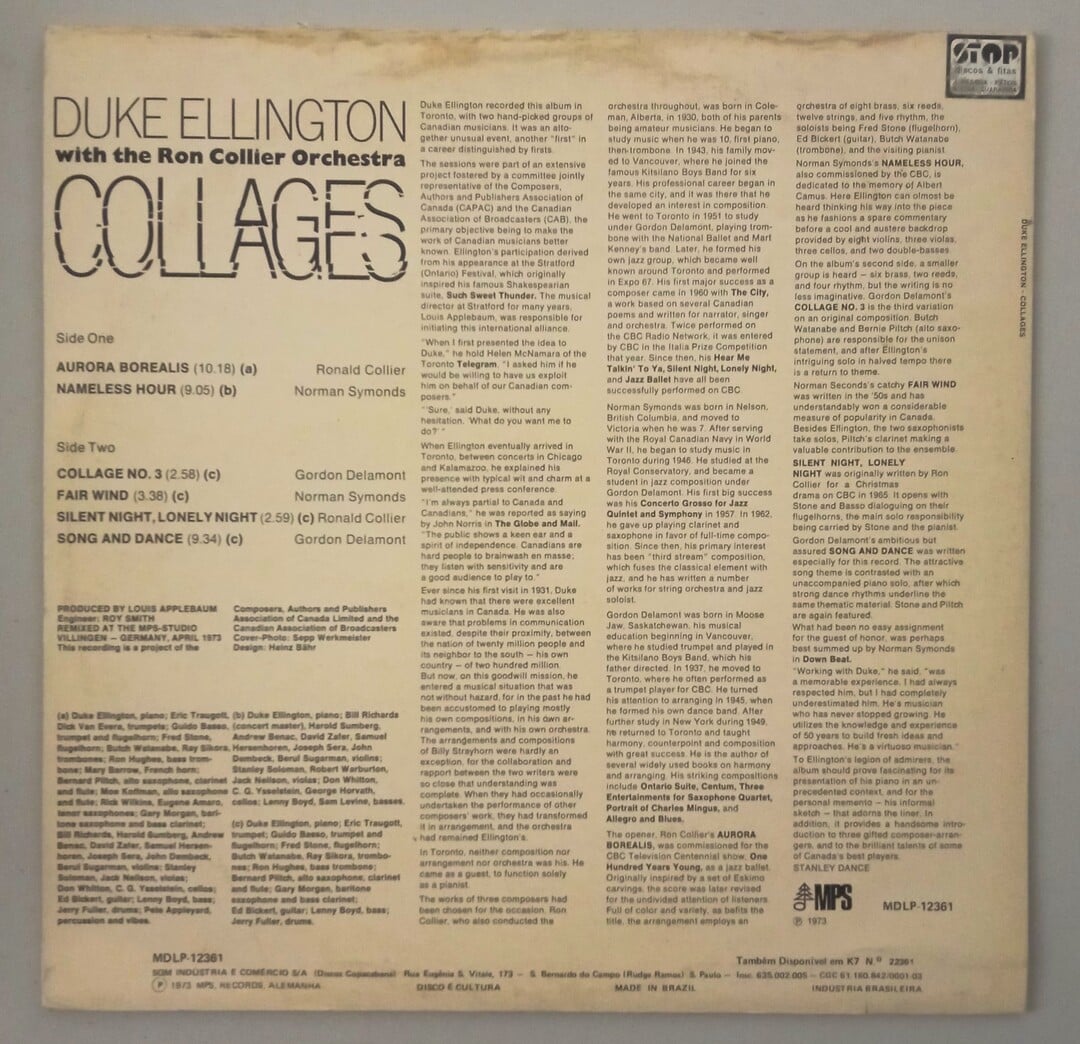 Ron Collier Duke Ellington With The Ron Collier Orchestra - Collages | LP Vinil ...