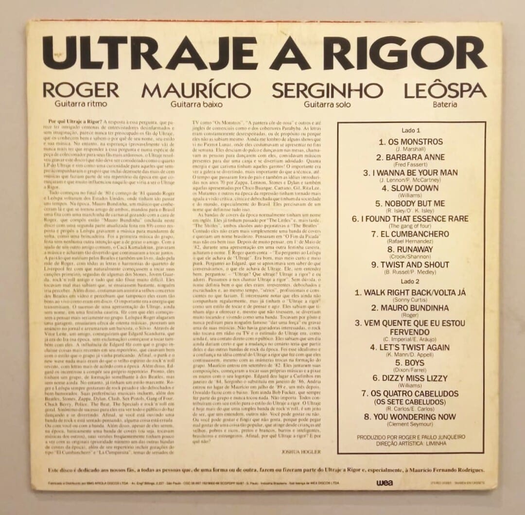 Ultraje A Rigor – Por Quê Ultraje A Rigor | LP Vinil | Boa Viagem ...