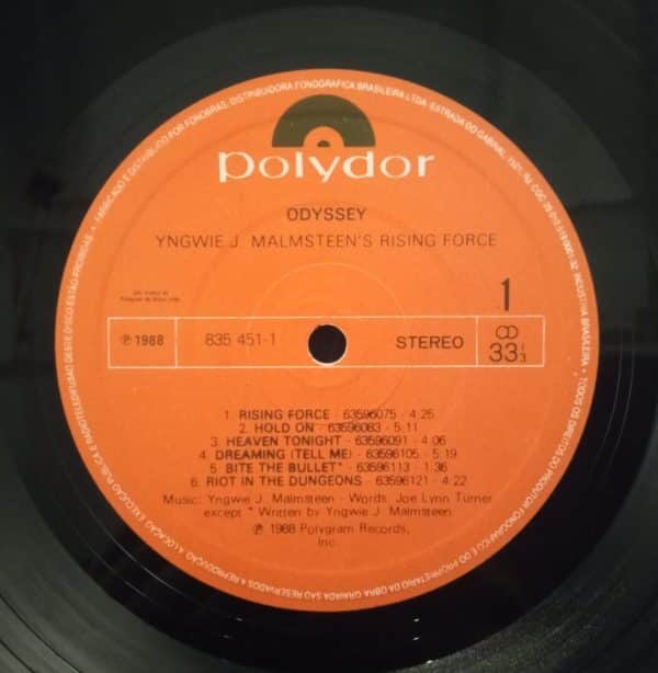 Yngwie J. Malmsteen's Rising Force – Odyssey | LP Vinil | Boa Viagem ...
